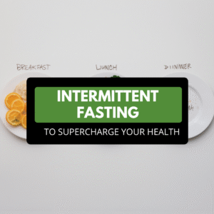 Plates labeled breakfast, lunch, and dinner with minimal food, illustrating the concept of intermittent fasting for better health.
