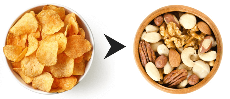 Swap processed snacks for nuts and seeds