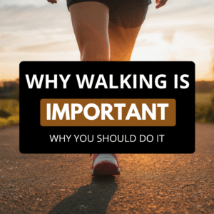 Close-up of a person walking on a road during sunrise, symbolizing the health and wellness benefits of regular walking.