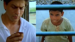 A memorable scene from the Bollywood movie Swades, where Mohan Bhargava reflects deeply while holding a clay cup of tea on a train, capturing the essence of empathy and connection with rural India.